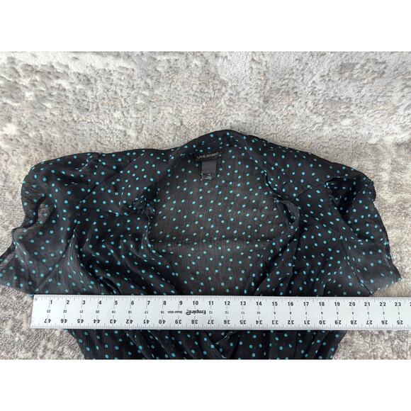 Lane Bryant Plus Sz 18 Polka Dot Whimsigoth Witchy Midi Wrap Dress Semi Sheer - Picture 4 of 9